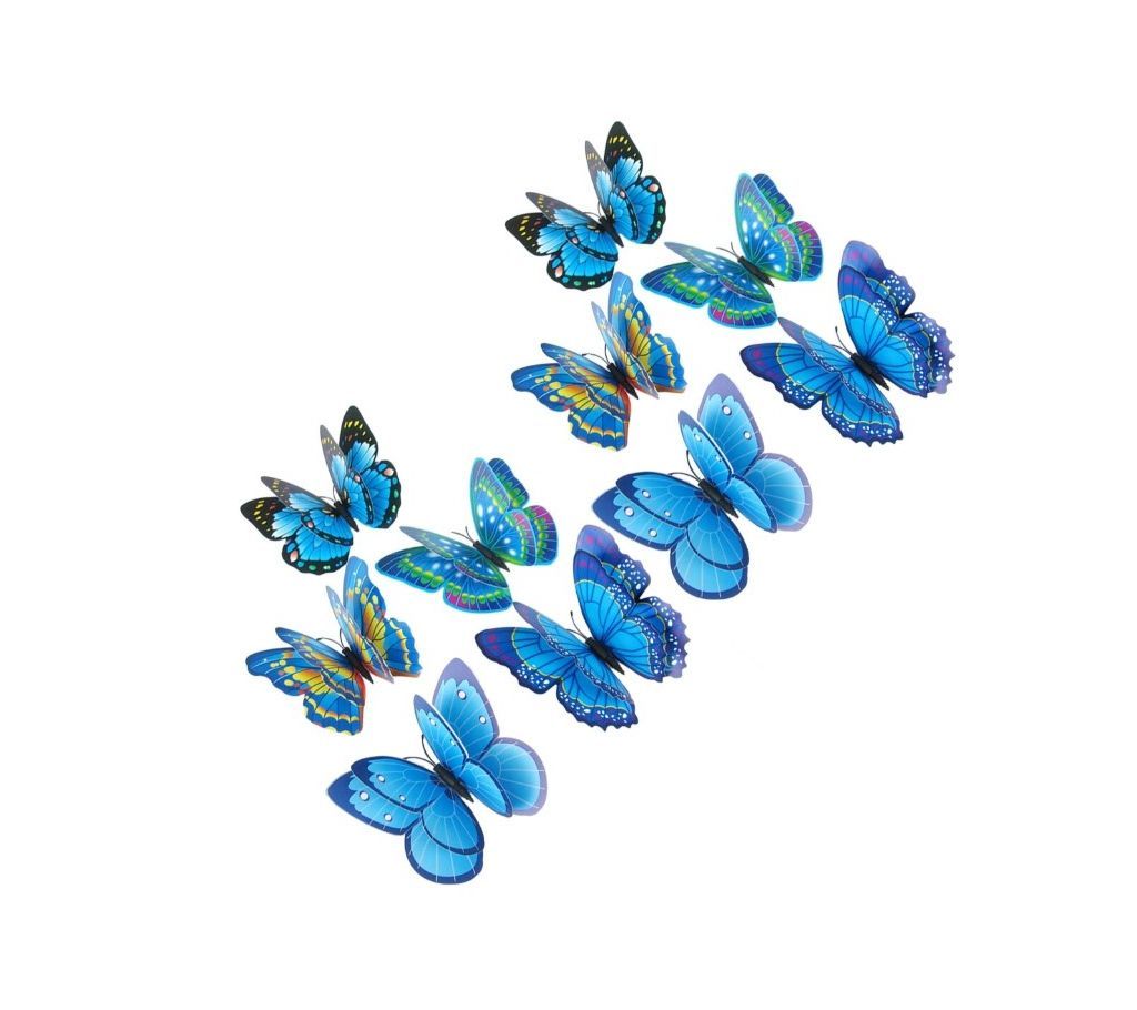 12x 3D Butterfly Wall Sticker Fridge Magnet Room Decor