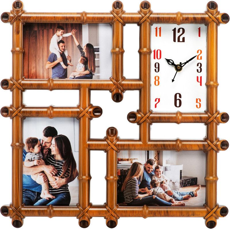 Attractionz Analog 35.5 cm X 35.5 cm Wall Clock  (Beige, With Glass, Standard)