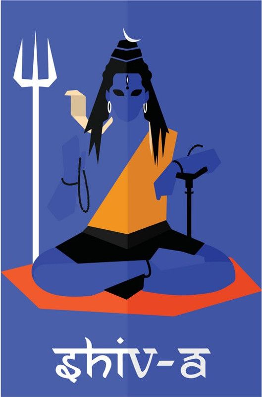 Shiva Minimal Poster Paper Print  (18 inch X 12 inch)