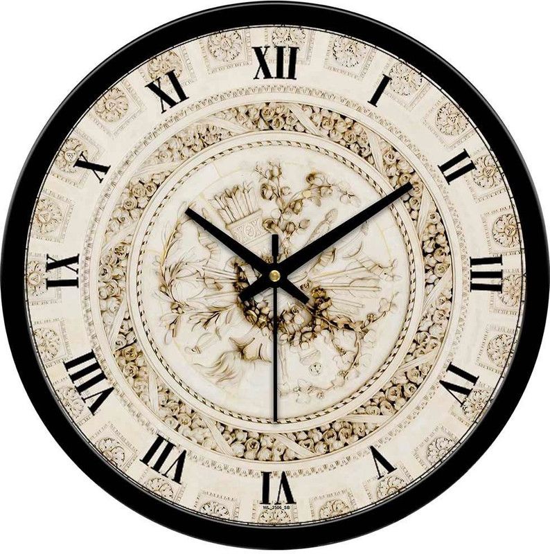 Flipkart SmartBuy Analog 30 cm X 30 cm Wall Clock  (Beige, With Glass, Standard)