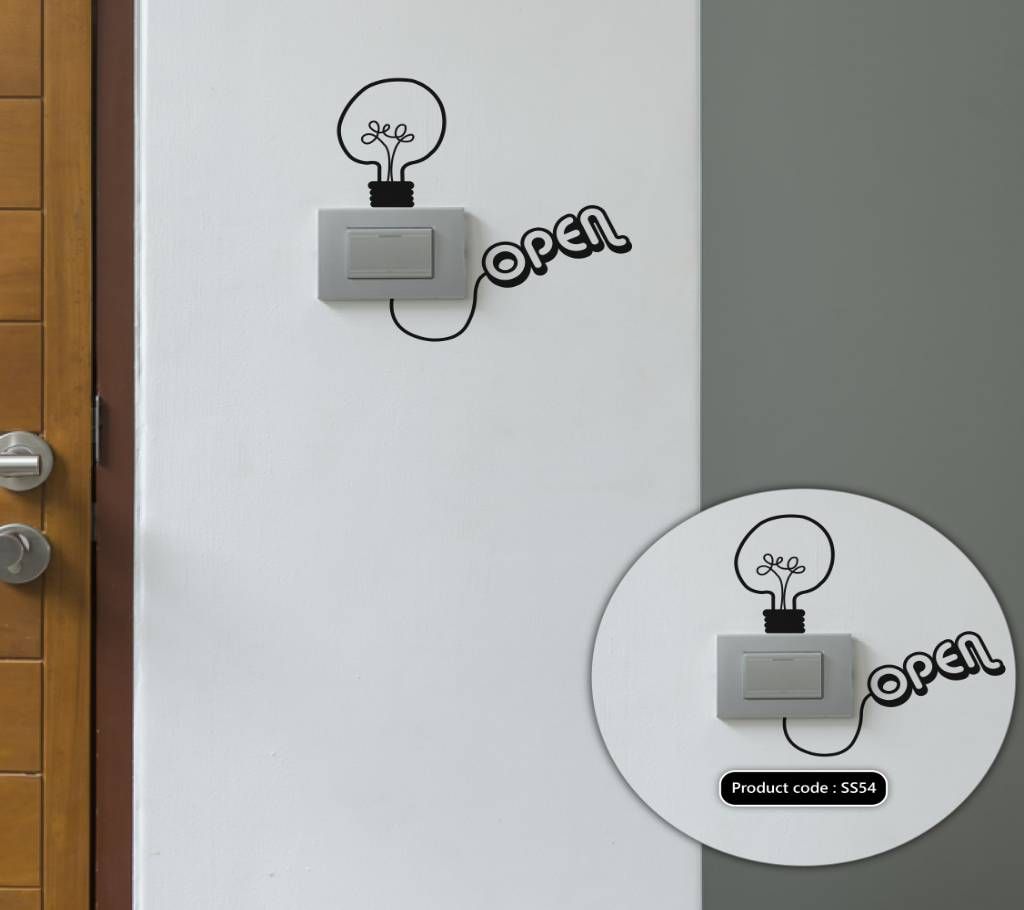 Light bulb Switch & Socket Vinyl decals removable wall Sticker - DDecorator