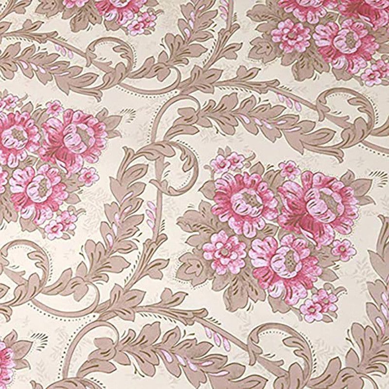 anagha Floral & Botanical Pink, Brown Wallpaper  (304.8 cm x 45.7 cm)