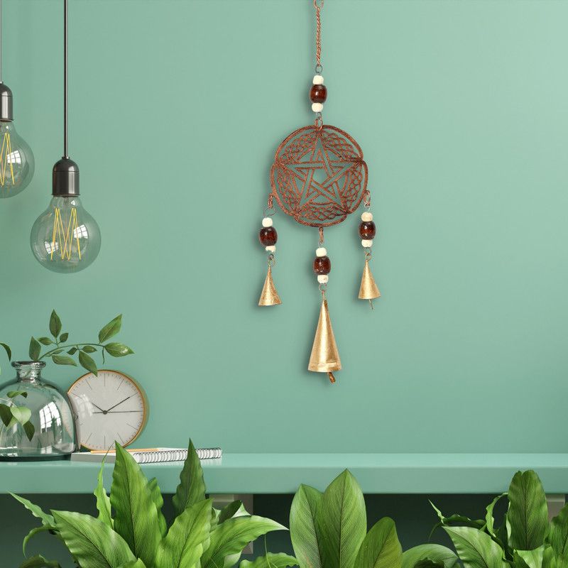 DULI Metal Windchime Wall Hanging, Feng Shui, Wal lArt, Wall Décor (18x4.5inch)  (Gold)