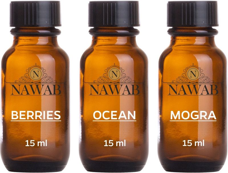 NAWAB essential aroma Diffuser oil Berries,Ocean,Mogra-15ml each Aroma Oil Aroma Oil  (3 x 5 ml)