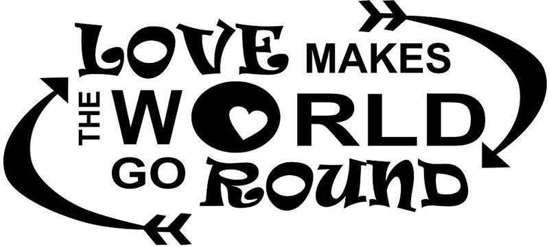 Zampyy 75 cm love makes the world Self Adhesive Sticker  (Pack of 1)