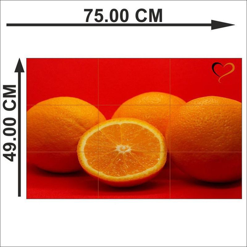 KAMYA HOME DÉCOR 49 cm Orange fruits Waterproof Kitchen wallpaper/poster Self Adhesive Sticker  (Pack of 1)