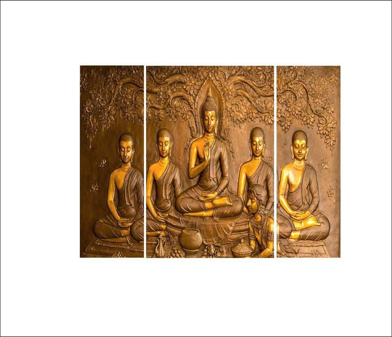 Sai SC001RK027 Digital Reprint 18 inch x 24 inch Painting  (Without Frame, Pack of 3)