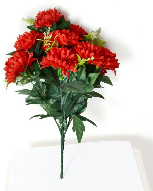 UMA SIGN Red Tulips Artificial Flower  (15 inch, Pack of 10, Flower Bunch)