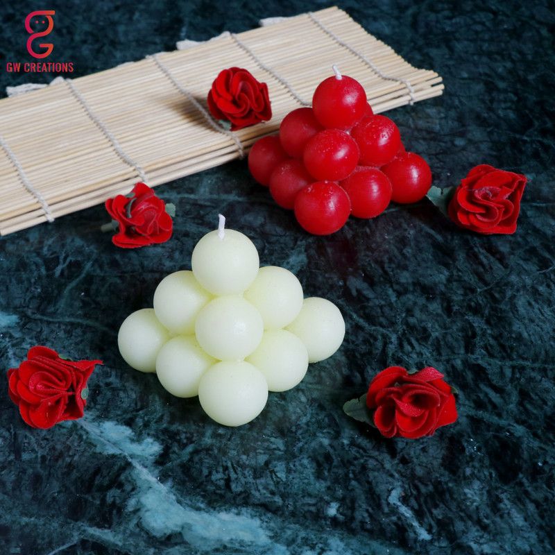 GW Creations Handmade Pyramid Rose Jasmine Candle Candle  (Red, Multicolor, Pack of 2)