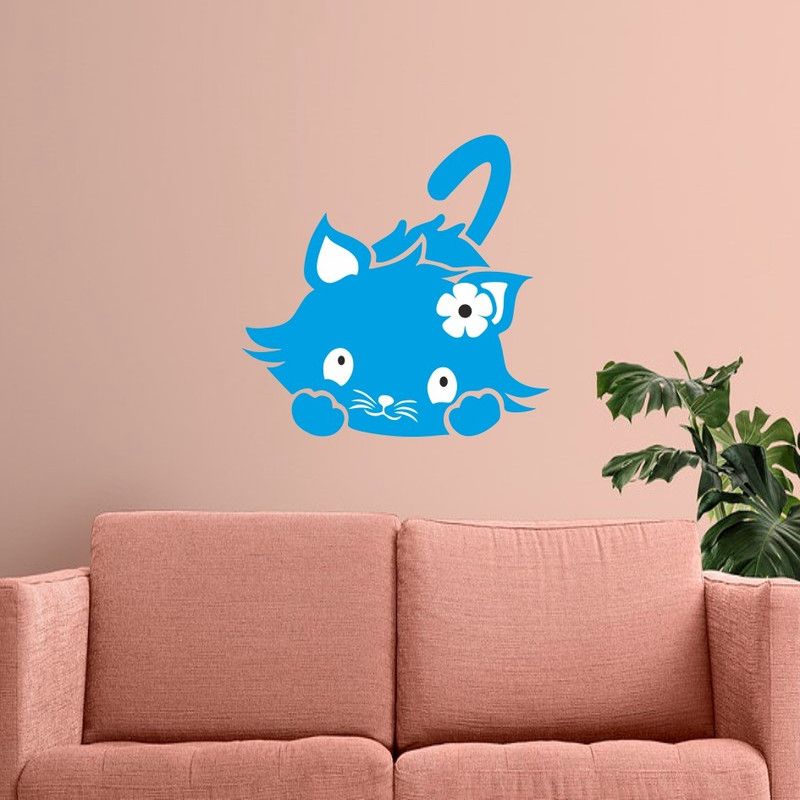 Nandinidecor 2.54 cm Small Kitty wall sticker for living room,hall, kitchen, bedroom etc Self Adhesive Sticker  (Pack of 1)