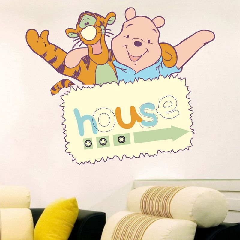 StickMe 100 cm Happy Pooh & Tiger Wall Sticker ‘ – SM 030 Self Adhesive Sticker  (Pack of 1)