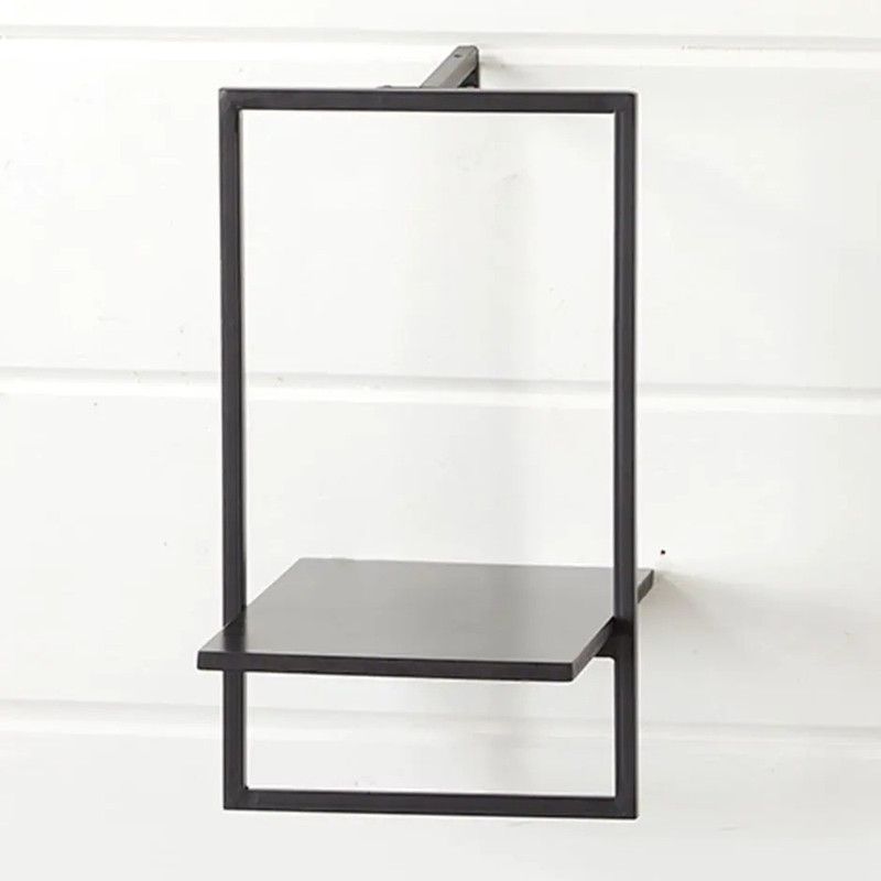 DDecorware Black wall mount single Shelf made of Iron and Plywood Iron Wall Shelf  (Number of Shelves - 1, Black)