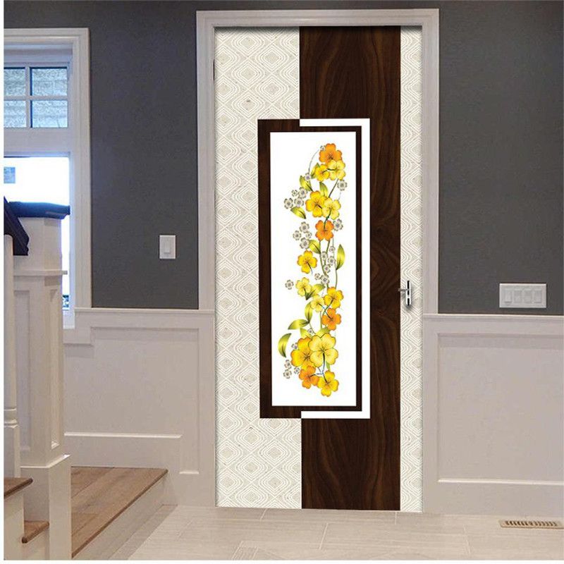 Creative Print Solution 30 cm Rectangle unique flowers design Self Adhesive Sticker  (Pack of 1)