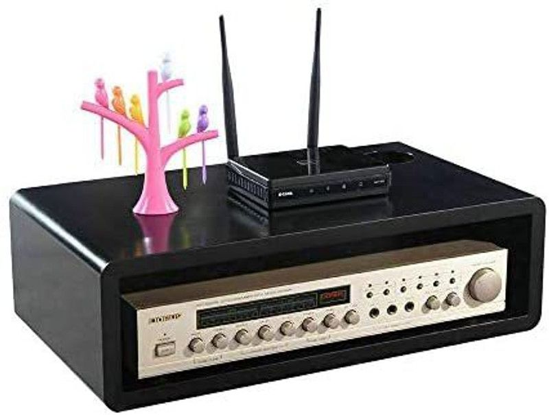Yasar Handicrafts Wooden Floating TV Unit - Wall Mounted Stand for Set Top Box, Wall storage Wooden Wall Shelf  (Number of Shelves - 1, Black)