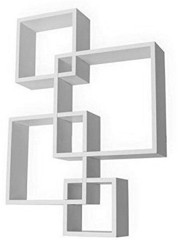Wooden Art & Toys ETHNIC LOOK WALL FLOATING MDF (Medium Density Fiber) Wall Shelf  (Number of Shelves - 4, White)