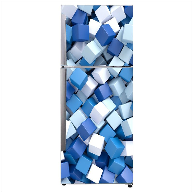 K2A Design 60 cm symmetry blue light rectangle azure Self Adhesive Sticker  (Pack of 1)