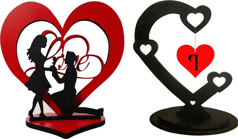 NAWEMA I Letter Showpiece Decorative Showpiece - 12 cm  (Wood, Black)