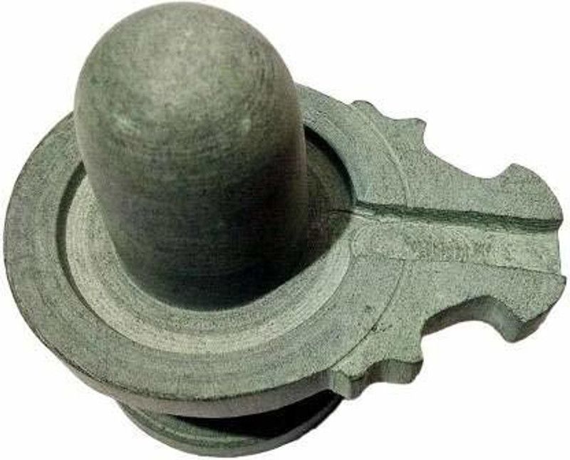 JDDCART Stone Shivling Grey in Color Carved out of Gorara Stone Made In Banaras Home | Office Puja room Religious god idol Decorative Showpiece Decorative Showpiece - 11.2 cm  (Stone, Grey)