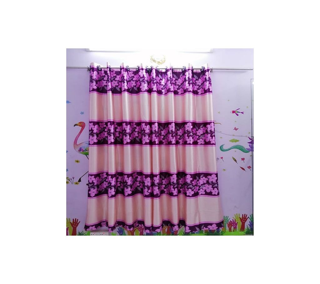 Satin Curtain- PINK AND BLACK