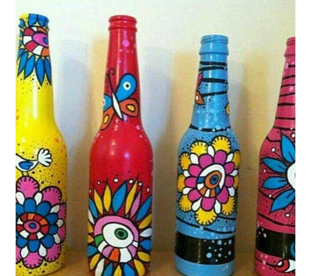 Creative Bottle showpiece on Glass paint