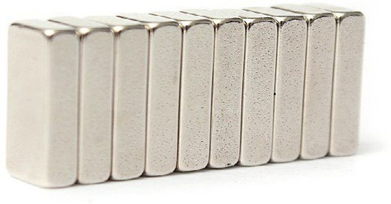 ART IFACT 10 Pieces of 15mm x 10mm x 5mm Neodymium Magnets - N52 Block Magnets - Rare Earth NdfeB Magnets - For DIY, School Project or Commercial Usage Fridge Magnet, Multipurpose Office Magnets, Magnetic Paper Holder Pack of 10  (Silver)