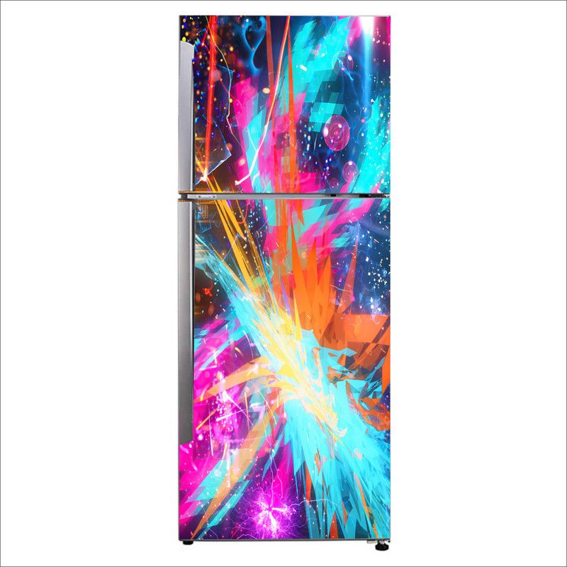 Advait Designs 60 cm Advait Designs Decorative the atlas abstract digital design Extra Large Fridge Sticker Self Adhesive Sticker  (Pack of 1)