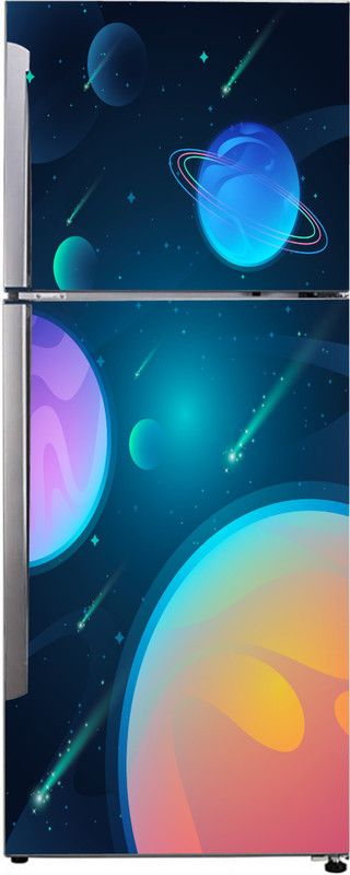 K2A Studio 60 cm abstract multicolor 3d galaxy war illustration hipster design wallpaper sticker Self Adhesive Sticker  (Pack of 1)