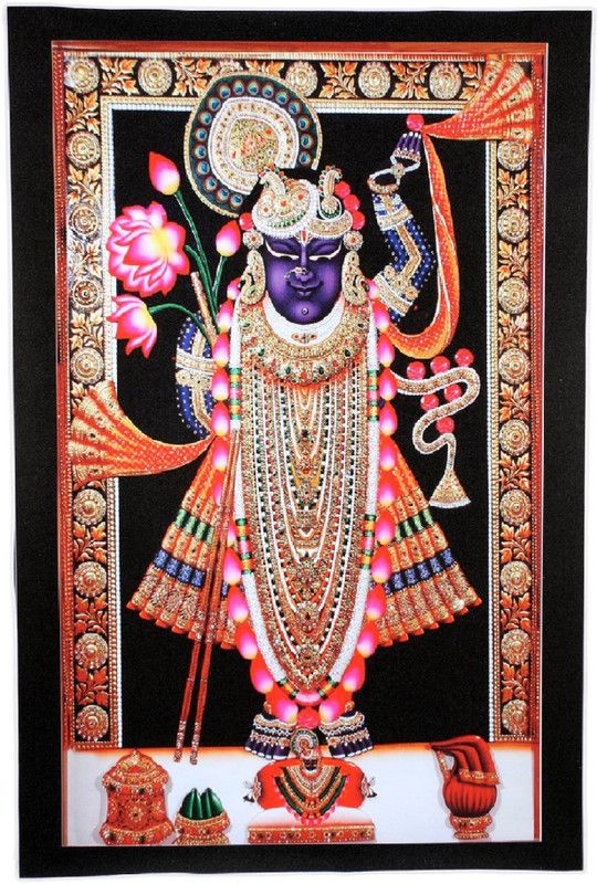 Shreenathji Sparkle Print Wall Sticker Poster Without Frame Fine Art Print  (28 inch X 20 inch, Rolled Over Hard Cardboard Pipe)