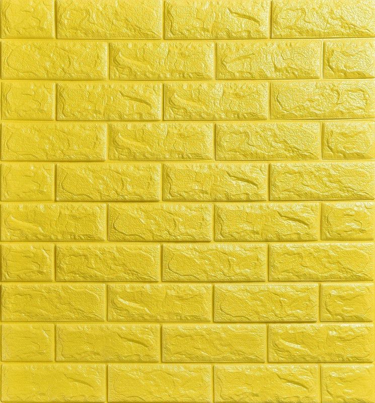 vrahidecor Decorative Yellow Wallpaper  (77 cm x 70 cm)