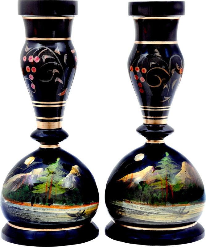 Genius Bird Wooden Vase  (8 inch, Multicolor, Black)