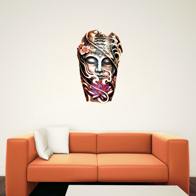 Vcreate Décor 37 cm Buddha Wall Sticker And Decal Self Adhesive Sticker  (Pack of 1)