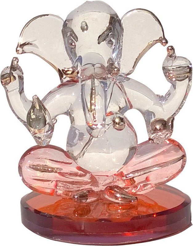 Mann Retails Ganesha origin orange color Decorative Showpiece - 6.5 cm  (Glass, Orange)