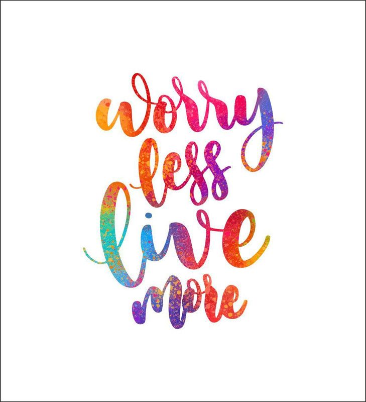 Delight Decor 46 cm Worry Less Live more Self Adhesive Sticker  (Pack of 1)