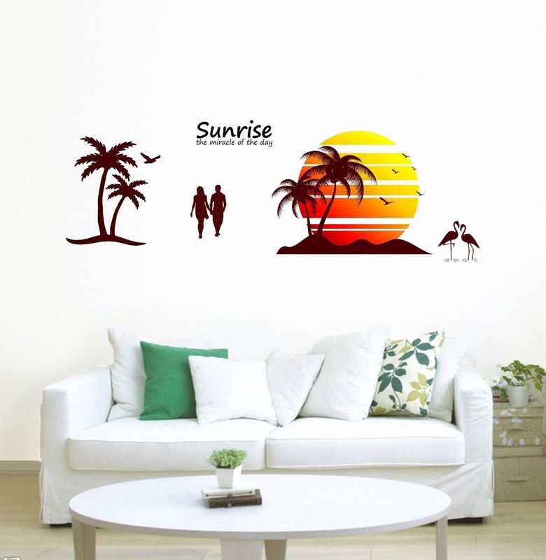 Sticker Fantasy 90 cm Sunrise Positive Day Quotes Self Adhesive Sticker  (Pack of 1)