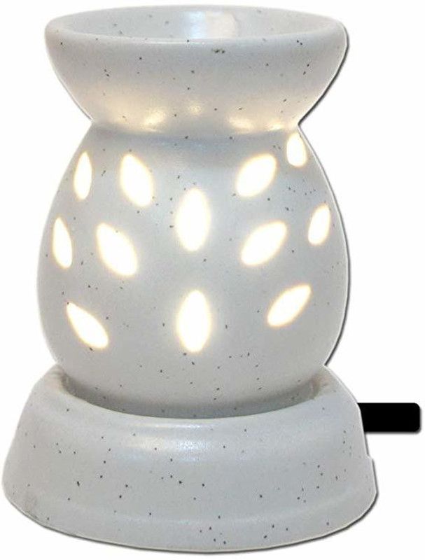 homedecor anurudh Ceramic Aroma Electric Diffuser Multicolour Oil Burner With Strawberry And Lemongrass Fragrance Oil Decorative Clay Lamp Diffuser Set (3 x 3.33 ml) Candle  (White, Pack of 1)