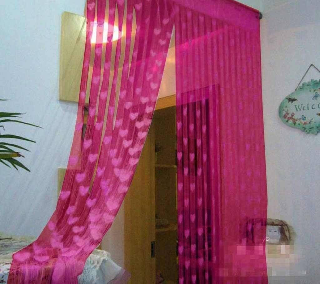 Heart Designed net Curtain- 2pcs