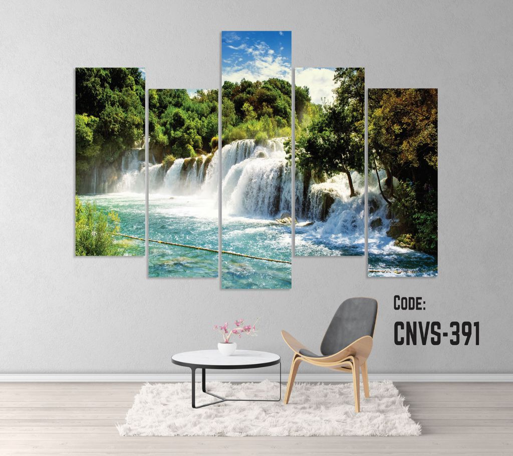 CNVS-391 Waterfall Jungle Wall Canvas Art Prints 60 inch x 36 inch