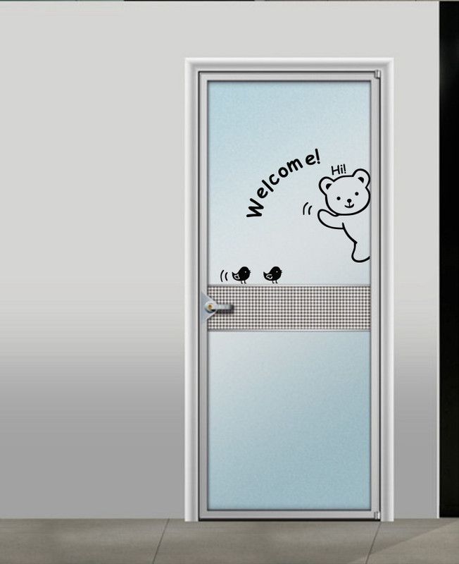 Asmi Collections 70 cm Cute Bear and Birds Welcomes Removable Sticker  (Pack of 1)