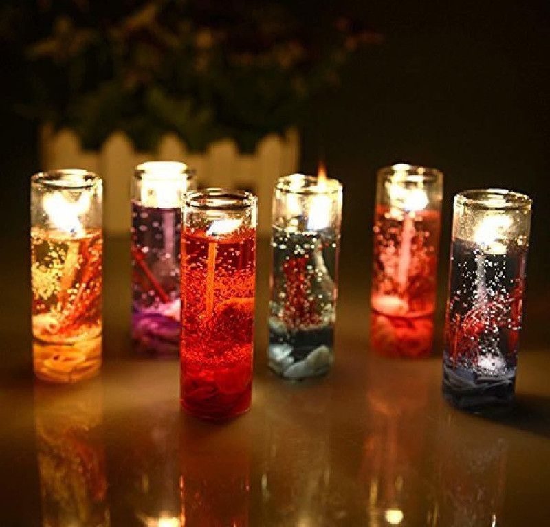 ShikharRetails Candles_JellyPencil6Pc Candle  (Multicolor, Pack of 6)