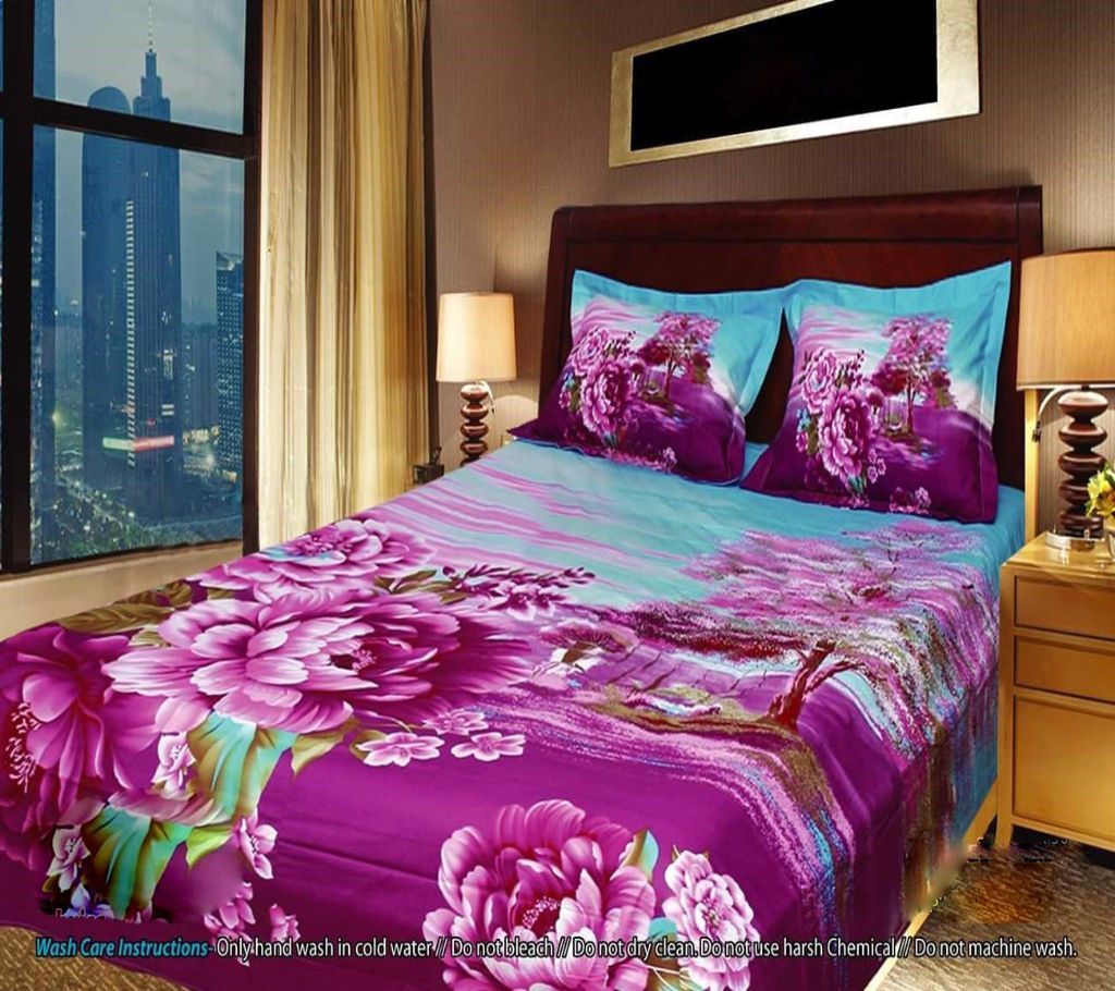 Panel Bedsheet - Purple Natural Scenery - ANJ