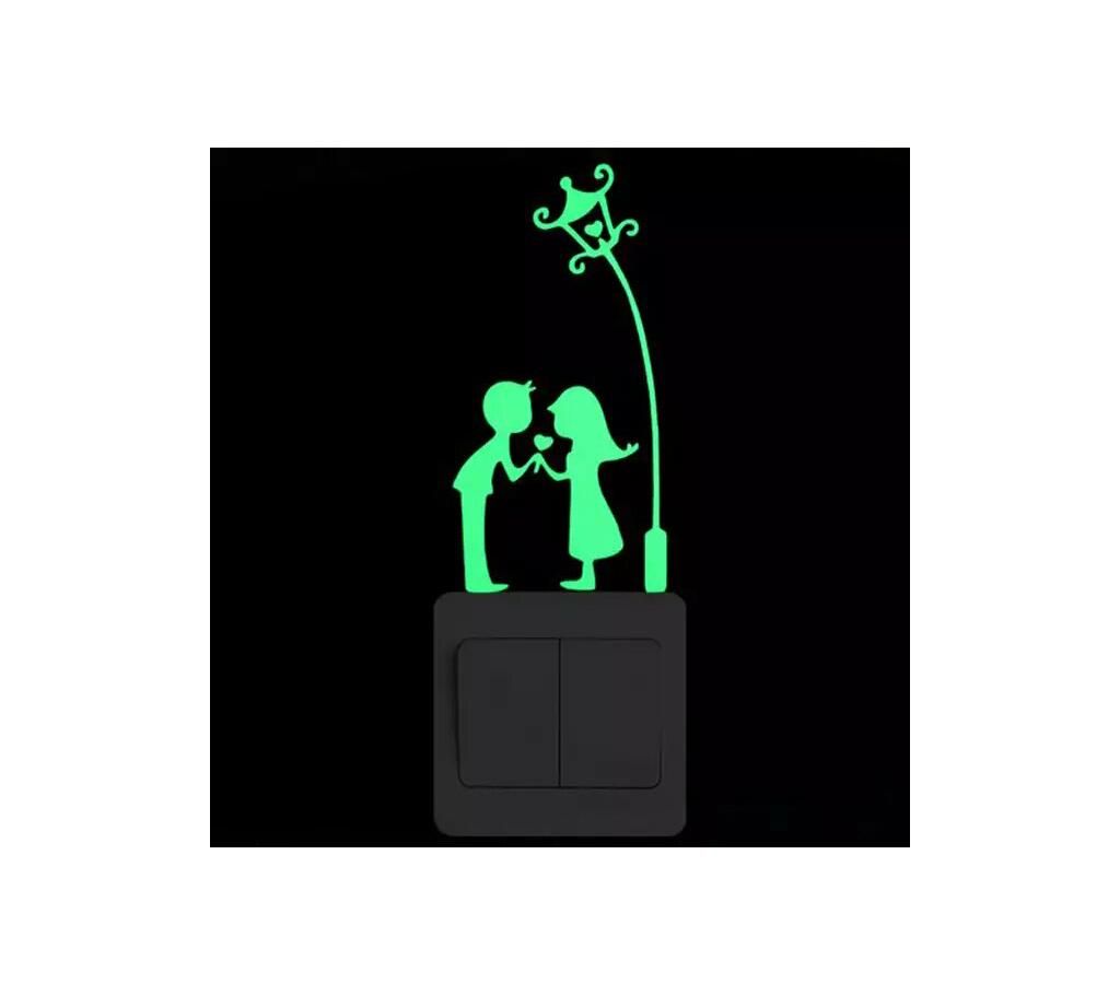 Cartoon Luminous Switch Sticker Glow in the Dark Wall Stickers Home Decor Kids Room Decoration Sticker Decal Cat Fairy Moon Star