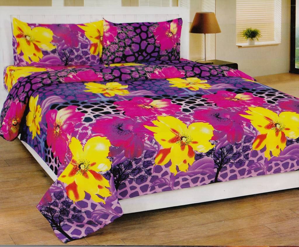 Indian Cosmic Double Size Bed Sheet Set 
