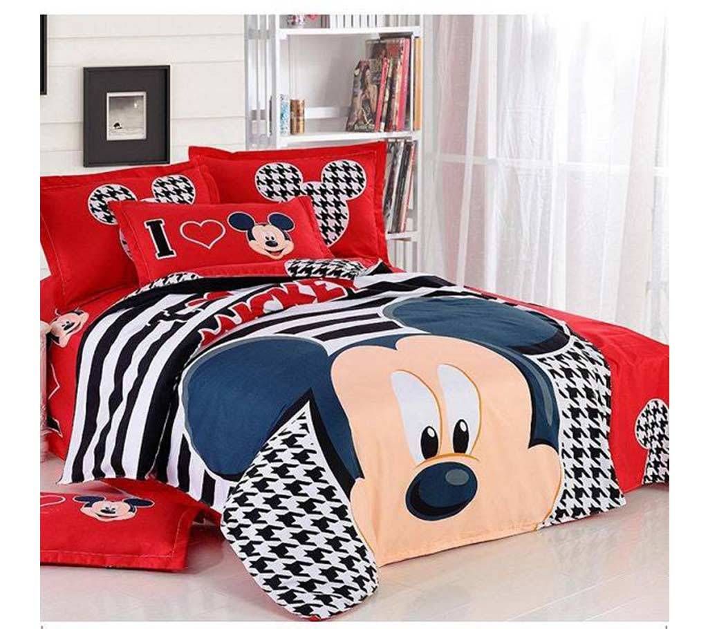 Poly Cotton Fabric Double Size Bed sheet Set - 4pcs