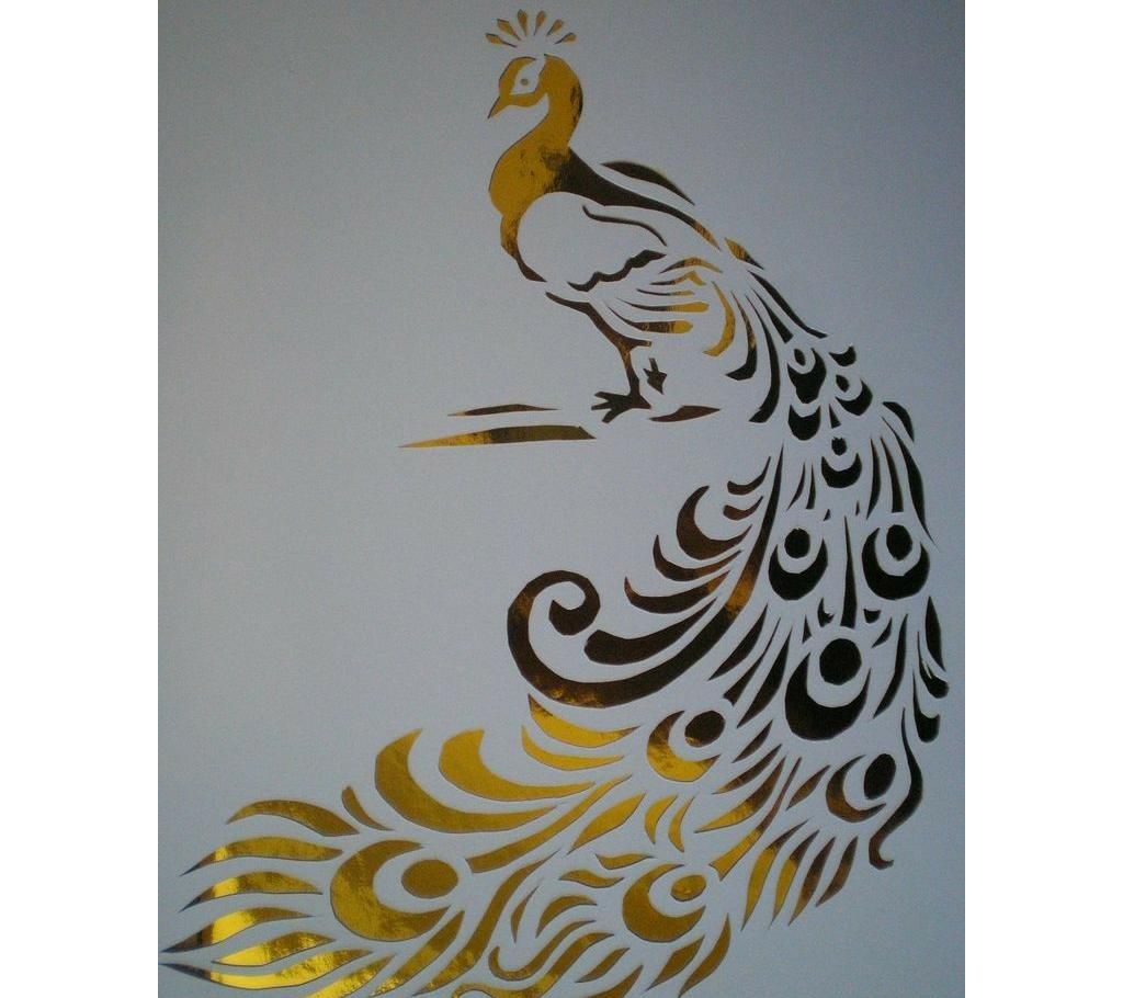 peacock design 3d wall sticker