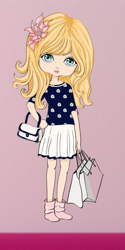 BALKRISHNA WALL STICKER 45 cm BARBIE GIRLS Self Adhesive Sticker  (Pack of 1)