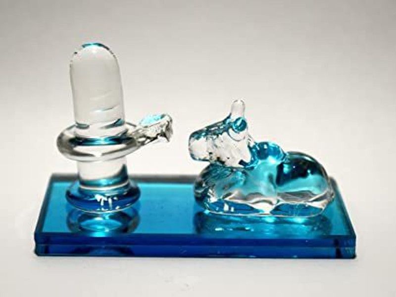 LAVANA Decorative Showpiece - 6 cm  (Glass, Blue, White)