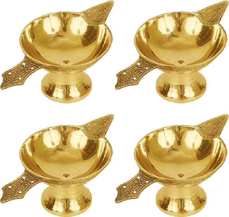 divine mart Brass (Pack of 4) Table Diya Set  (Height: 1.1 inch)