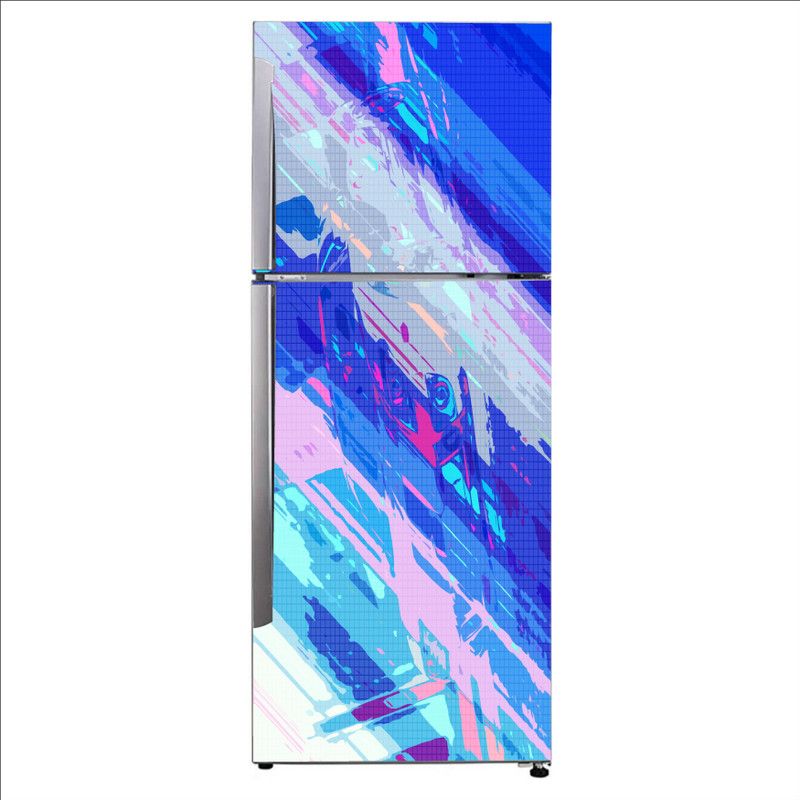 K2A Studio 60 cm violet electric blue pattern texture paints Self Adhesive Sticker  (Pack of 1)
