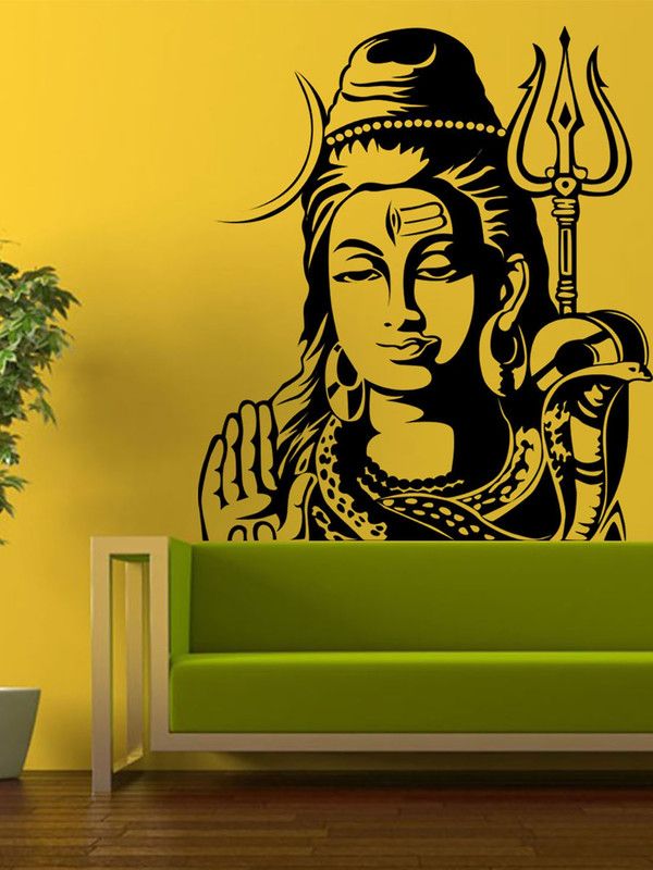 ALLURE 64 cm Lord Shiva Self Adhesive Sticker  (Pack of 1)