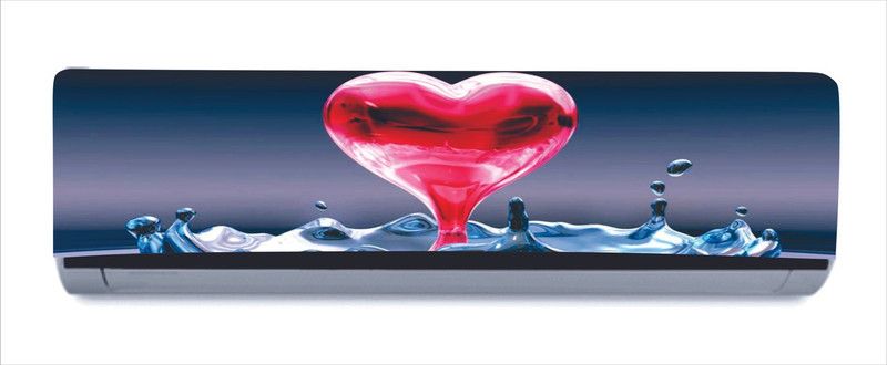 Byte Shop 30 cm abstract decorative 3d red water heart ac sticker Self Adhesive Sticker  (Pack of 1)